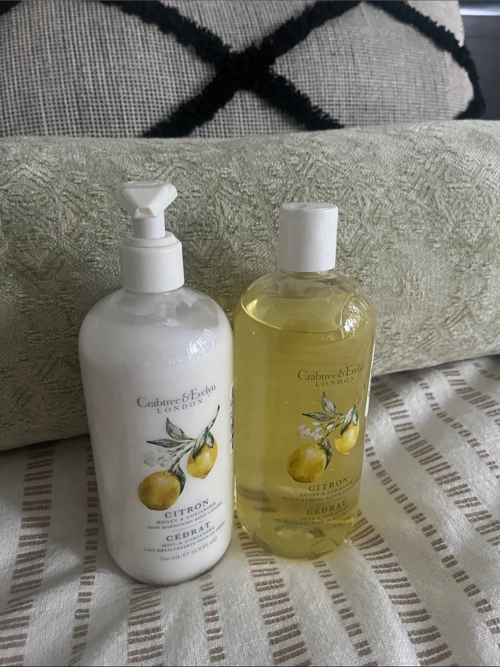 Crabtree and Evelyn Citron Honey and Coriander Lotion and Shower Gel